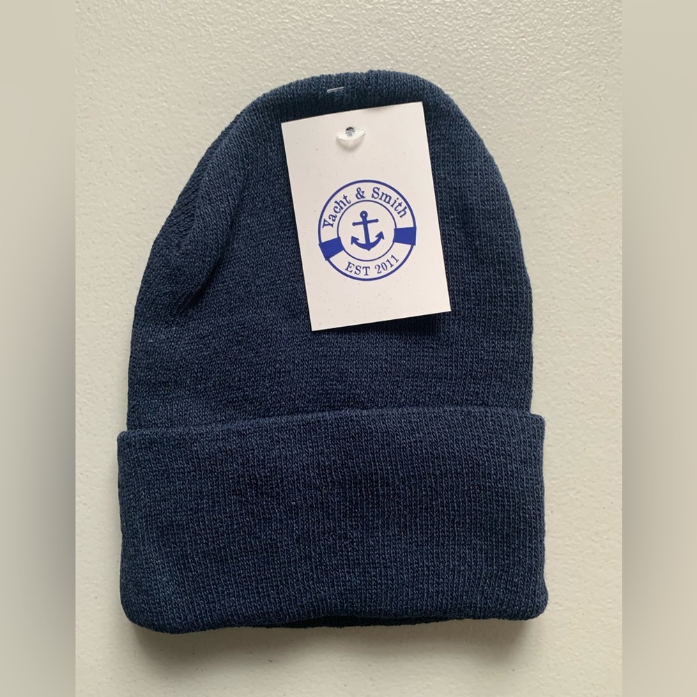 Yacht & Smith Blue Knit Beanie NEW